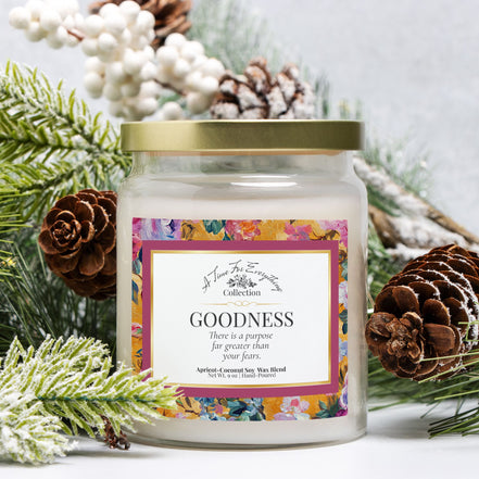 Goodness – Clear Apothecary Jar Intention Candle – Inner Light, Soul Kindness & Restorative Faith – 9 oz