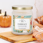 Embrace – 9 oz Apothecary Intention Candle – Self-Acceptance and Inner Peace Ritual – Clear Glass Jar with Gold Lid