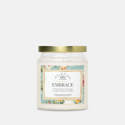 Embrace – 9 oz Apothecary Intention Candle – Self-Acceptance and Inner Peace Ritual – Clear Glass Jar with Gold Lid