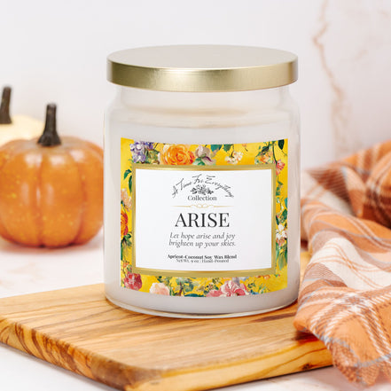 Arise Candle | Clear Apothecary Jar | Intention Candle for New Beginnings & Renewal | Ready to Ship 9oz