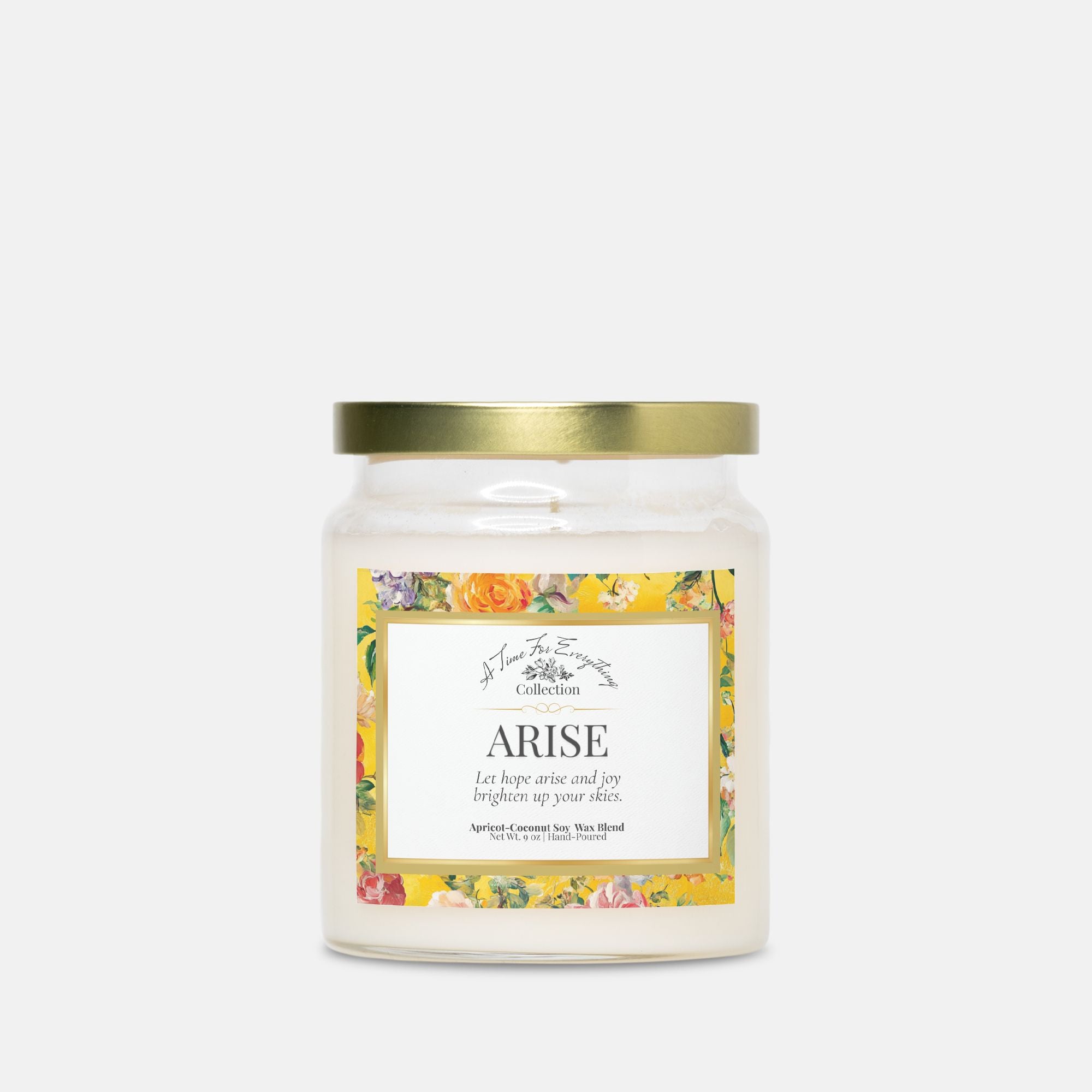 Arise Candle | Clear Apothecary Jar | Intention Candle for New Beginnings & Renewal | Ready to Ship 9oz