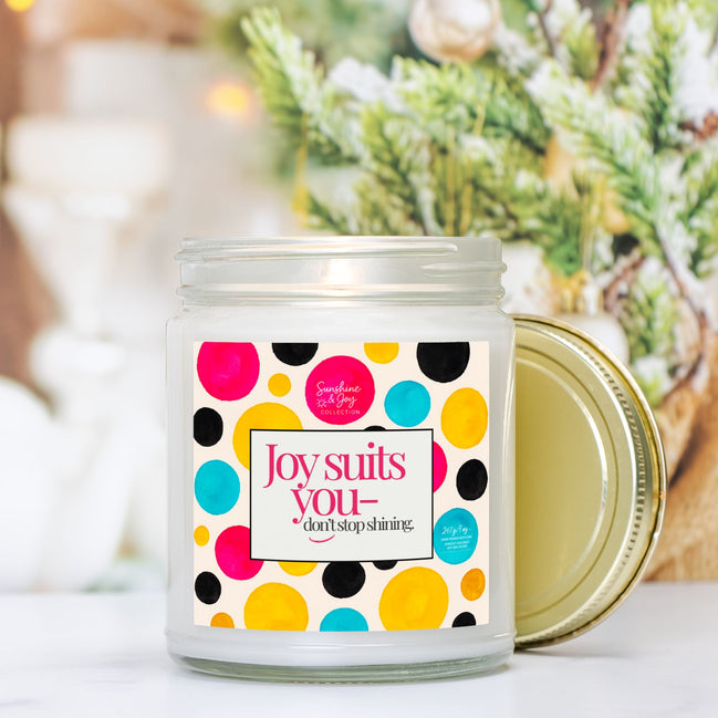 Joy Suits You Candle – Inspirational Soy Candle for Women | Just Because Friendship Gift for Encouragement & Joy