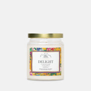Delight – 9 oz Apothecary Intention Candle – Joy Ritual for Lightness and Emotional Renewal – Clear Glass Jar with Gold Lid