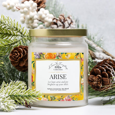 Arise Candle | Clear Apothecary Jar | Intention Candle for New Beginnings & Renewal | Ready to Ship 9oz