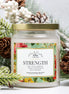 Strength – 9 oz Apothecary Intention Candle – Emotional Fortitude and Comfort Ritual – Clear Glass Jar with Gold Lid